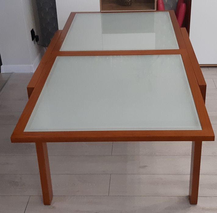 Stół drewniany rozkładany szkło