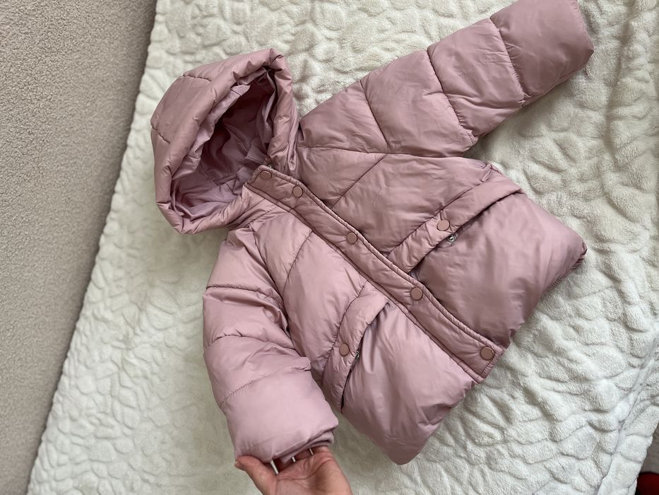Куртка пуфер zara 92 рожева