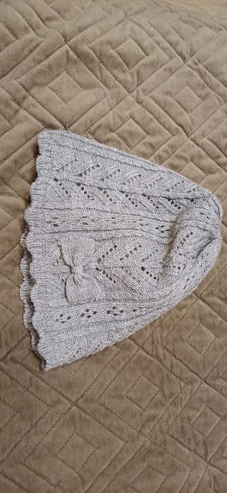 Czapka szara srebrna polarek 52 cm dziewczynka 6 lat