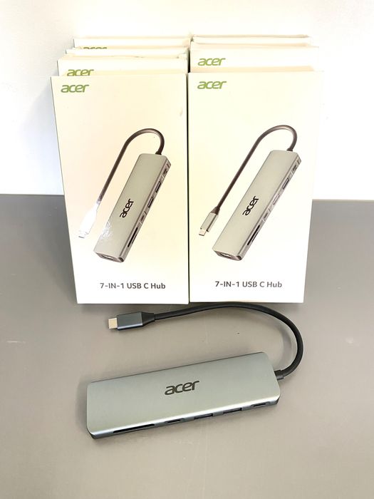 Acer 7‑w‑1 Hub Usb‑C Hdmi 4K PD 100 W SD MicroSD USB‑A Nowy FV