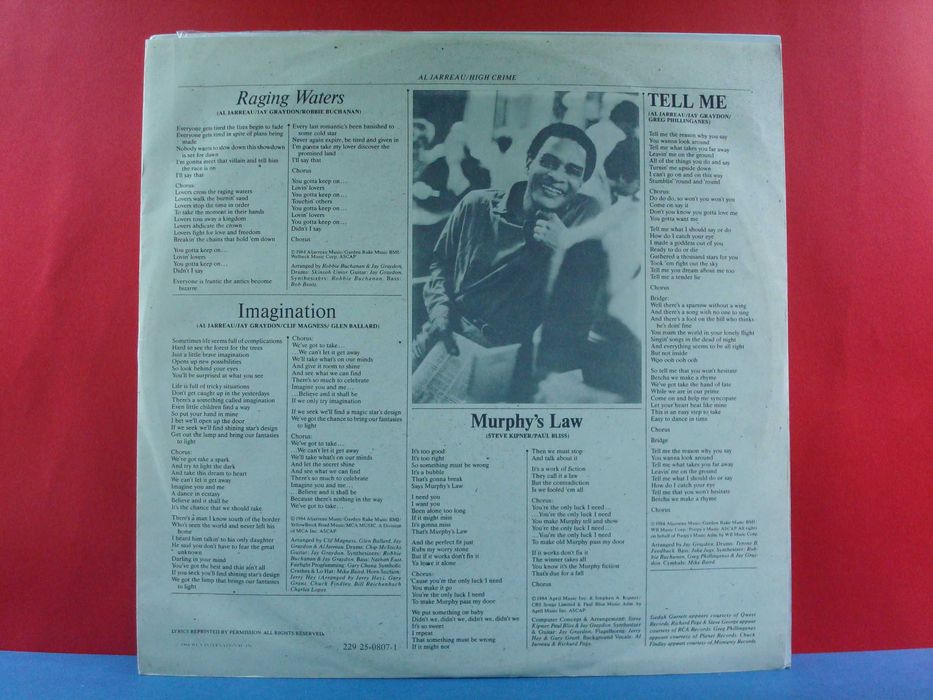 Al Jarreau ‎- High Crime / Very Good Plus / LP / PT / 1984