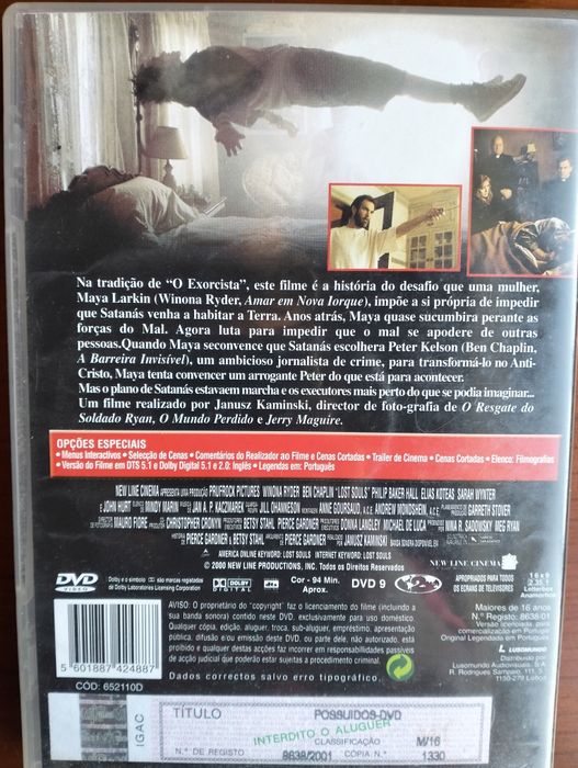 DVD Possuídos/Lost Souls