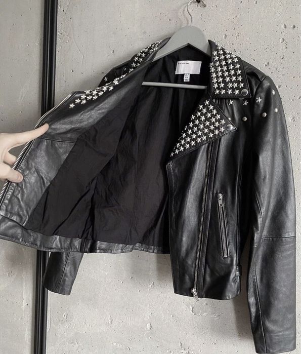 Кожана куртка косуха в стилі Chrome hearts