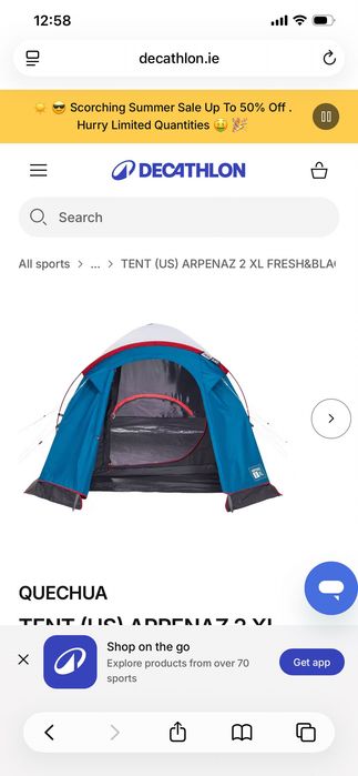 Tenda Quechua Arpenaz 2 XL Fresh & Black