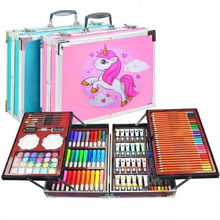 Набір для творчості в алюмінієвій валізі "Єдиноріг" 145 предметів