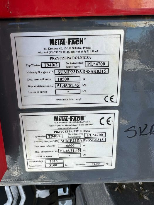 Przyczepa Metal-Fach T940/2