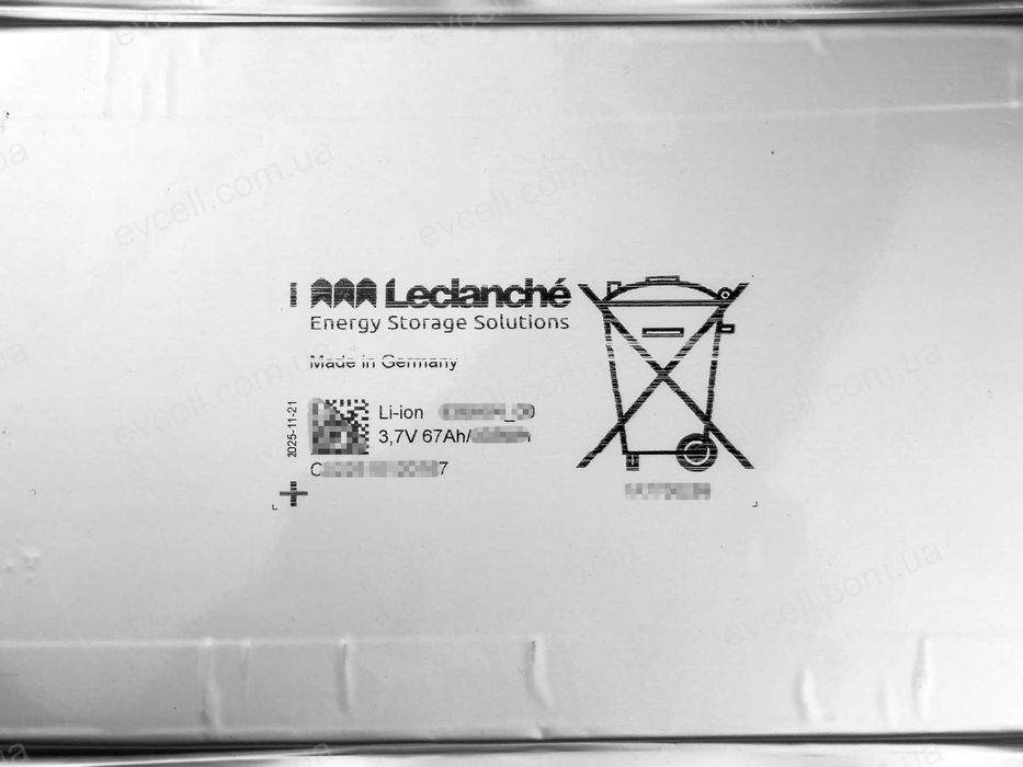 Акумуляторний елемент 67Ah на 248Wh – Li-Ion, Leclanché