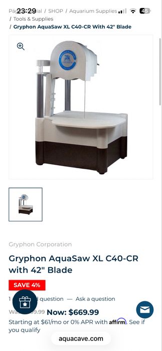 Serra para cortar corais pouco usada  agua  salgada