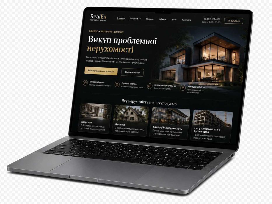 Лендінг для Бізнесу під Ключ | Односторінковий Сайт | Професійна розробка Сайтів