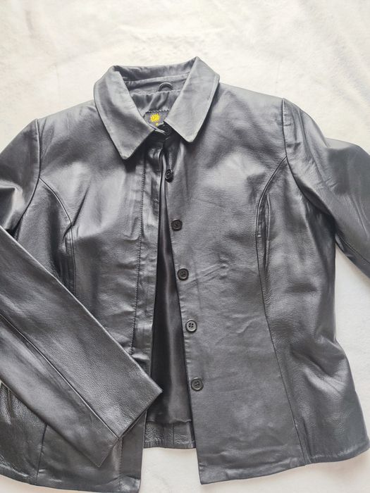 Skórzana kurtka żakiet retro vintage Y2K