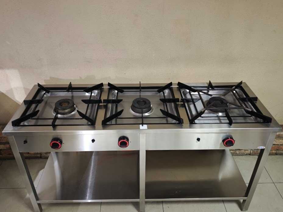 Kuchnia gazowa 3-palnikowa EGAZ TG319 21kW | nierdzewna | jak nowa LPG