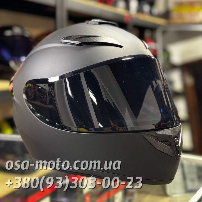 Шлем Черный матовый с черным стеклом для мотоцикла скутера мото/вело