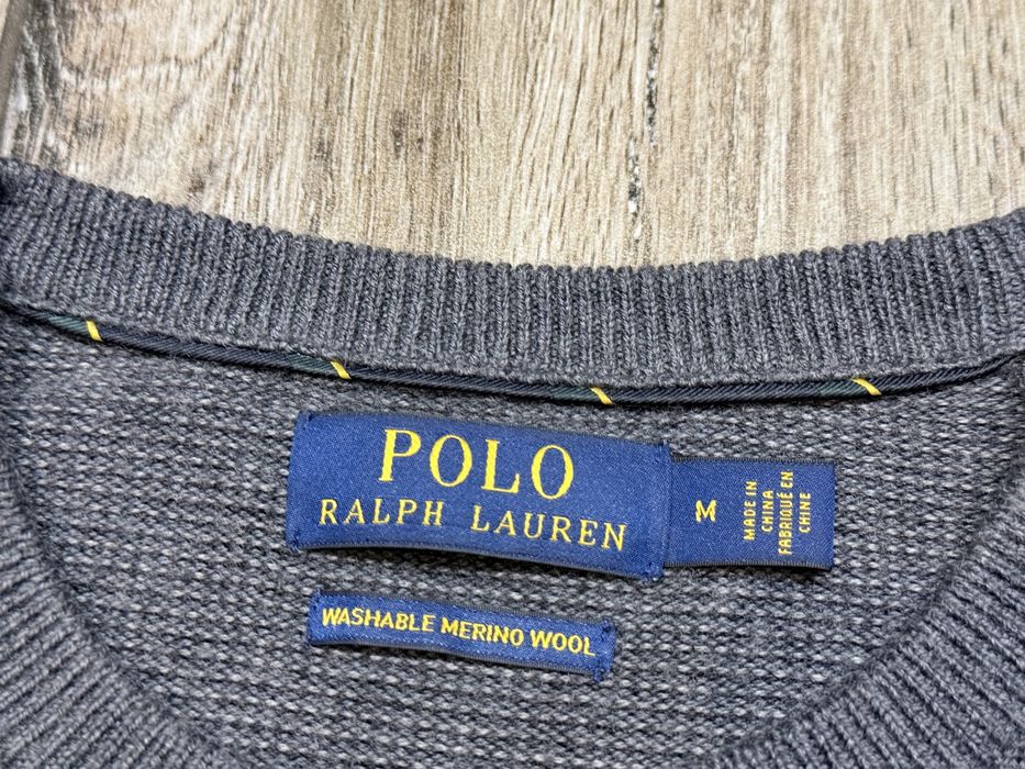Męski sweter RALPH LAUREN Washable Wełna Merino roz M