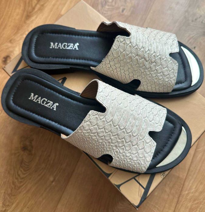 Шкіряні шльопанці/босоніжки Magza