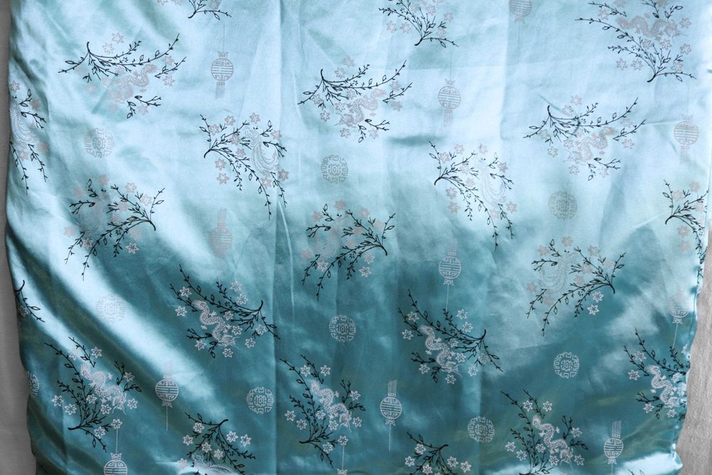 Халат двостороннє японське кімоно довге сакура дракон з поясом XL