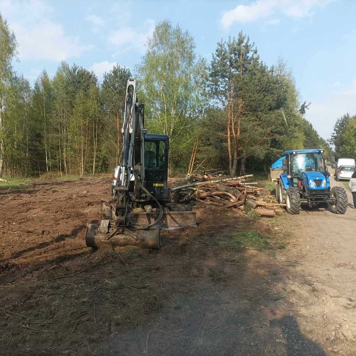 Usługi koparka transport wynajem koparki prace ziemne wycinka krzakow