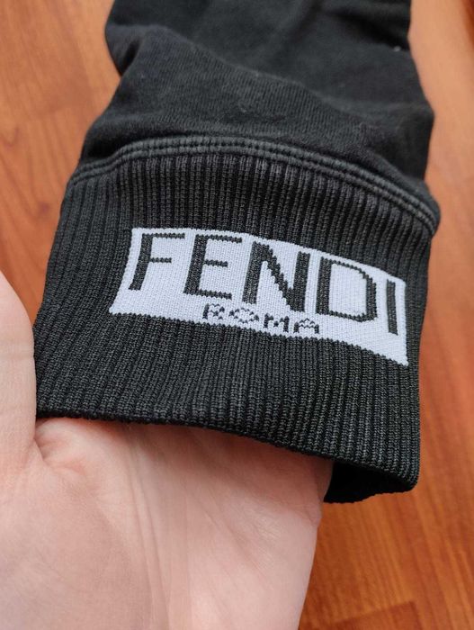 Fendi Black Crystal Logo Hoodie