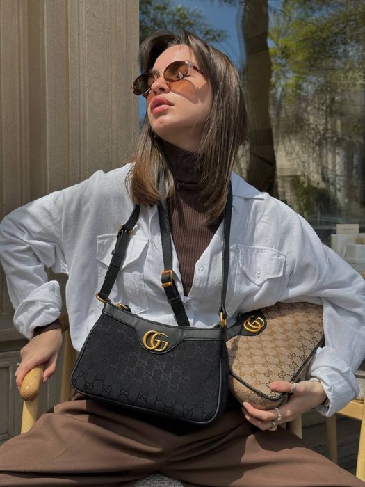 Сумка Gucci Aphrodite Shoulder Bag BRown Black Textile