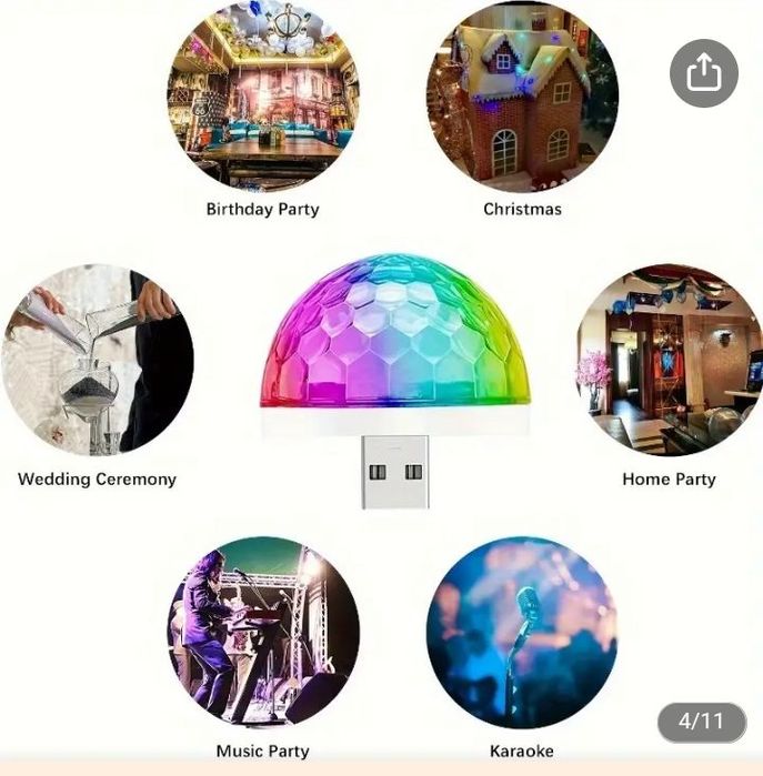 Kula led disco usb plus adapter mikro usb