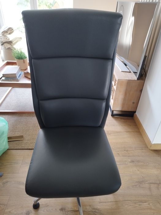 Cadeira giratória de secretária cinza escuro ecopele