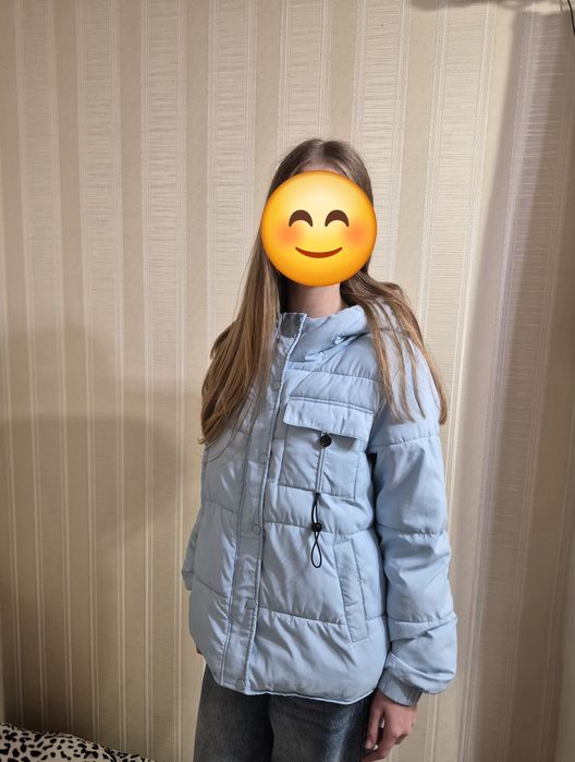 Куртка для дівчинки весна-осінь, на 13 -15років, голуб.кольору