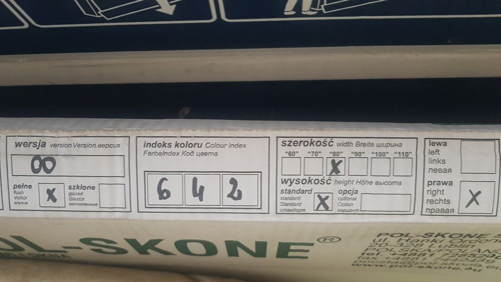 Drzwi BIAŁE  Pol-Skone prawe 80
