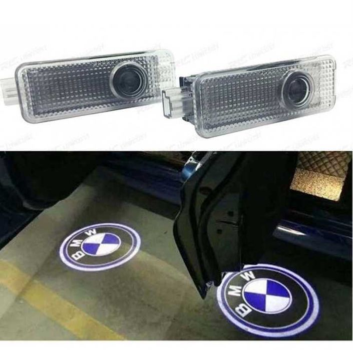 bmw 2 luzes cortesia portas projetor com simbolo novo