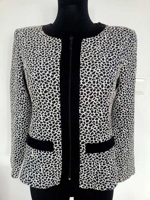 Biało-czarna marynarka żakiet panterka rozmiar 40