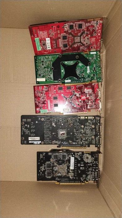 13 шт Великі відеокарти на зч 6950, gtx285, gtx275, mxrt5200, gtx260, firepro v5800