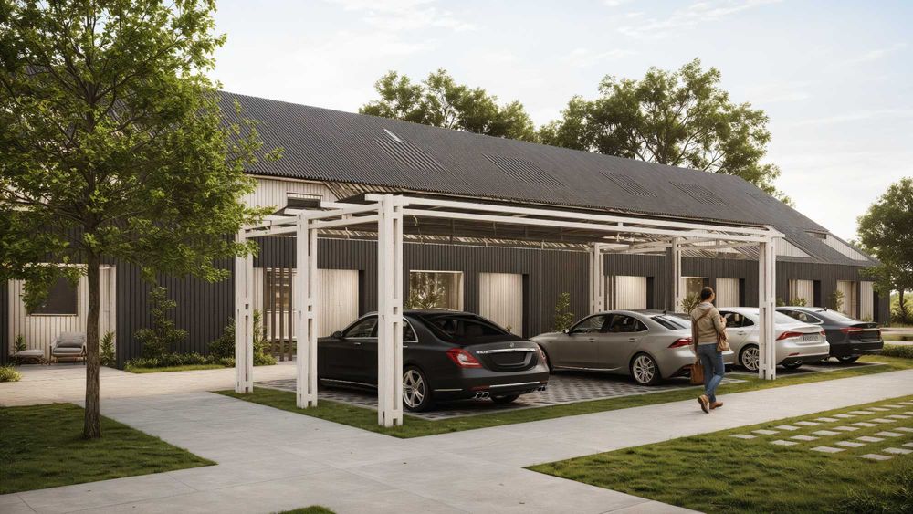 Pérgolas solares de design, para pátios, estacionamentos