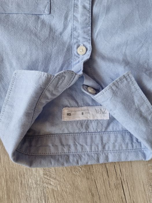 Блакитна сорочка zara для хлопців 8років 128см