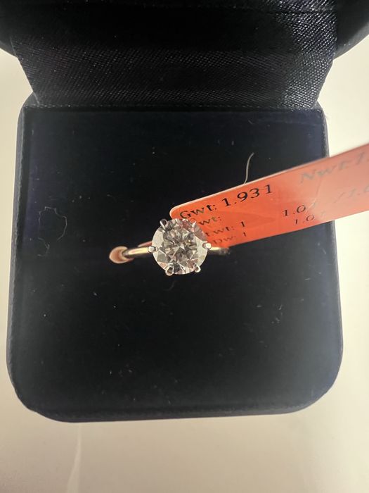 Złoty pierscionek 14k z diamentem brylantem 1.0ct