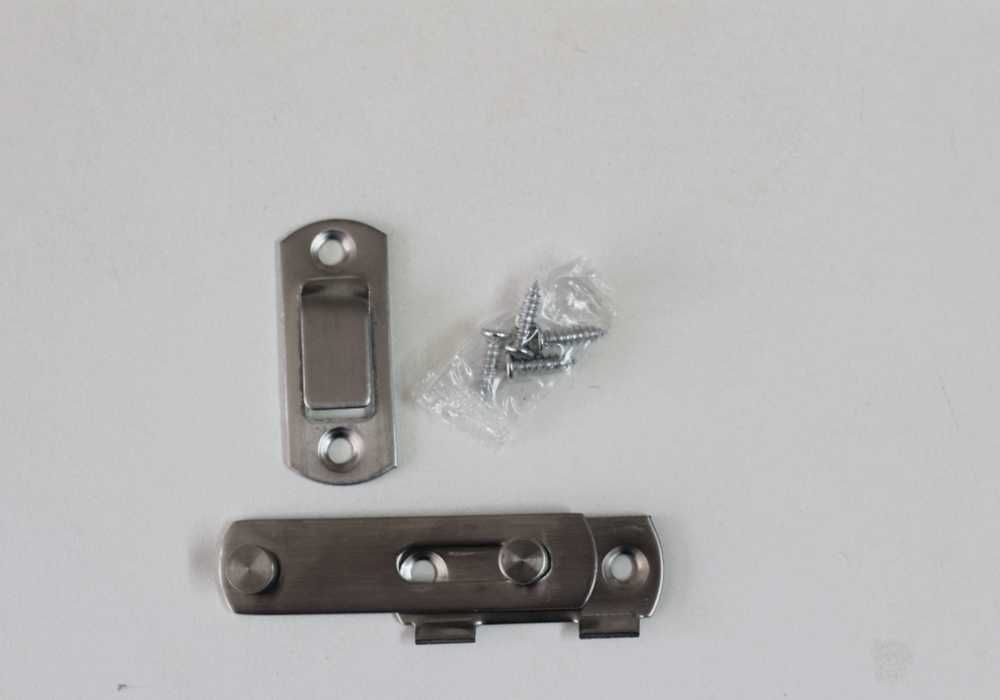 Trava de seguranca para porta em aco inoxidavel resistente