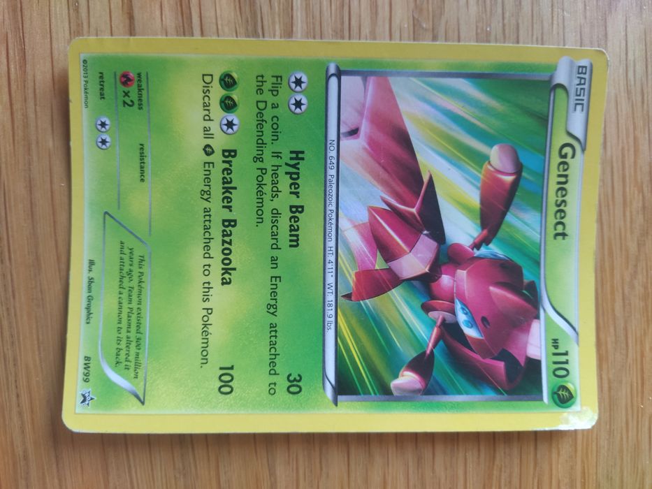 Carta promossional rara Pokémon(Genesect)