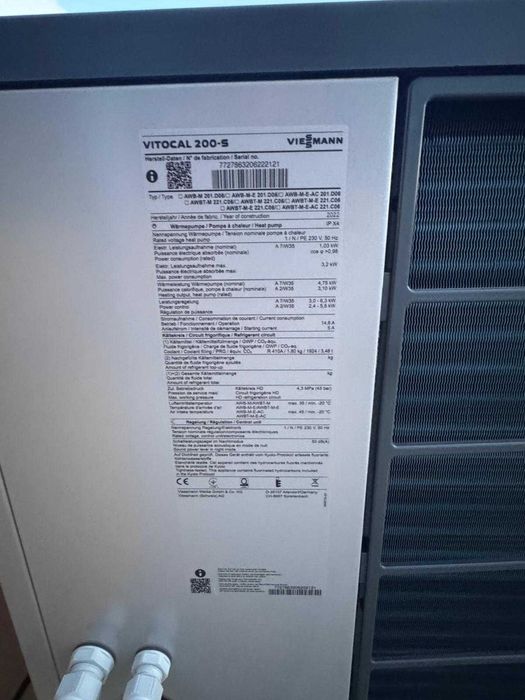 Pompa ciepła powietrze -woda VIESSMANN VITOCAL 200 S 6KW nowa jednostka zewnętrzna!