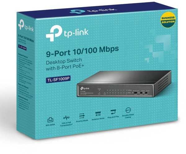Комутатор свитч PoE  8 портовый TP-LINK TL-SF1009P