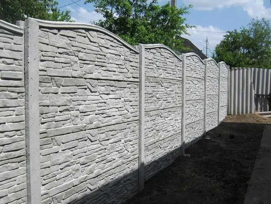 ТМ. MEGA-BETON. Бетонний Забор/Паркан/Огорожа/Еврозабор - Під Ключ!
