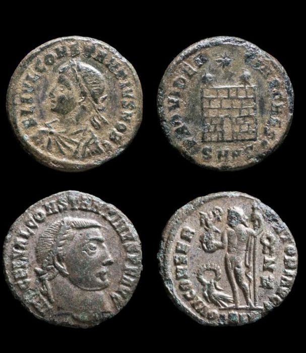 2 Centenionalis Constâncio II & Constantino II- Império Romano
