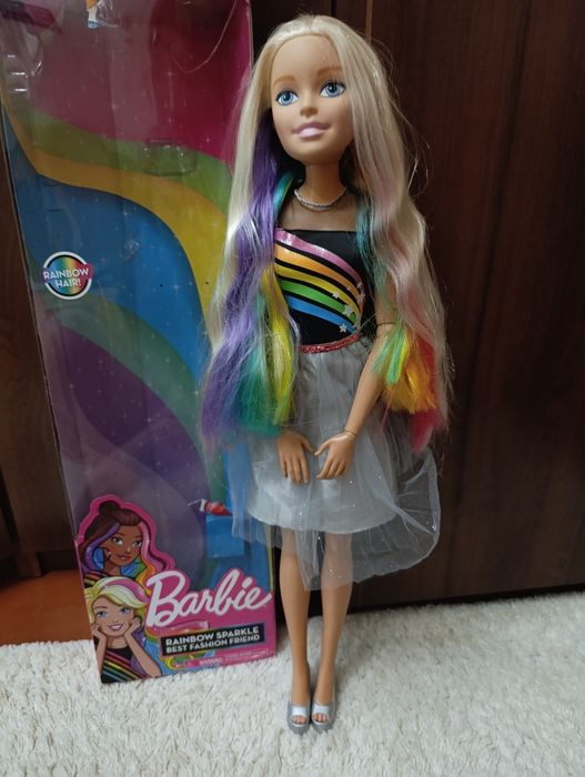 Большая Barbie 28 Blonde Rainbow Sparkle Best Fashion Friend Doll