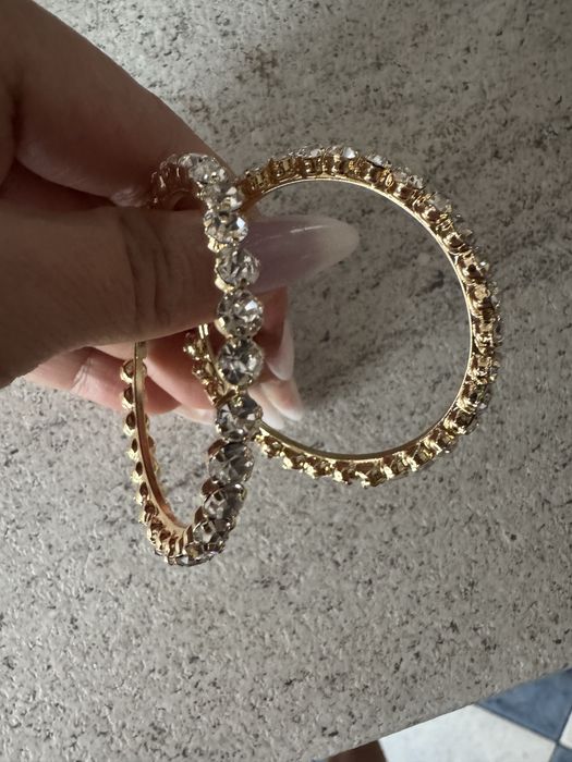 Kolczyki koła cyrkonie 5,5 cm