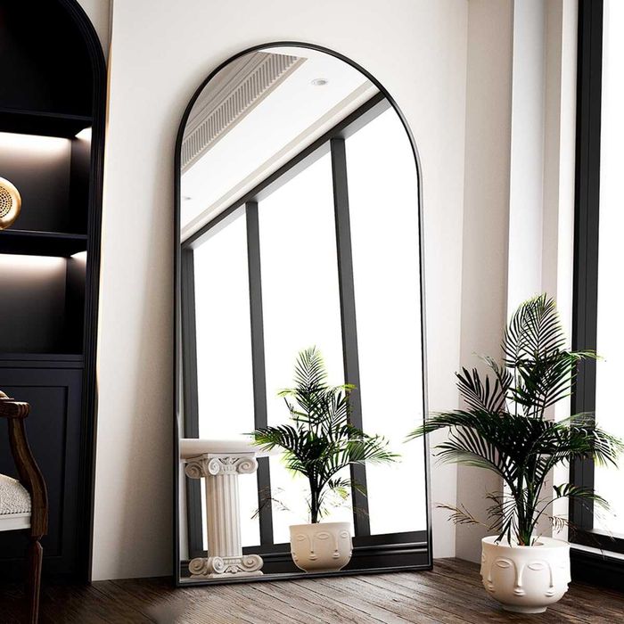 Nowe lustro / lusterko / stojące / półokrągłe / czarne / 150x40 / R75!