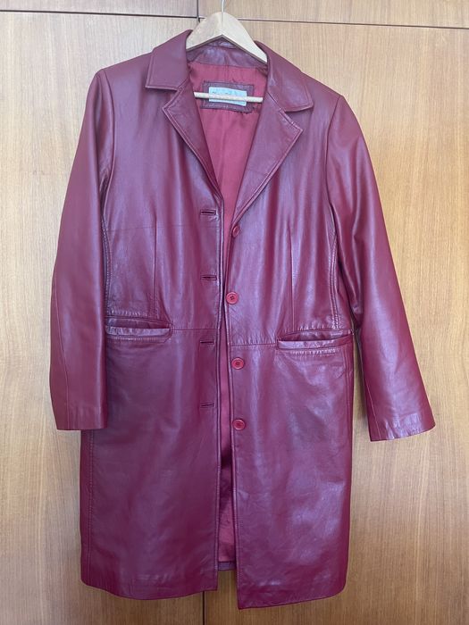 Casaco pele bordeaux