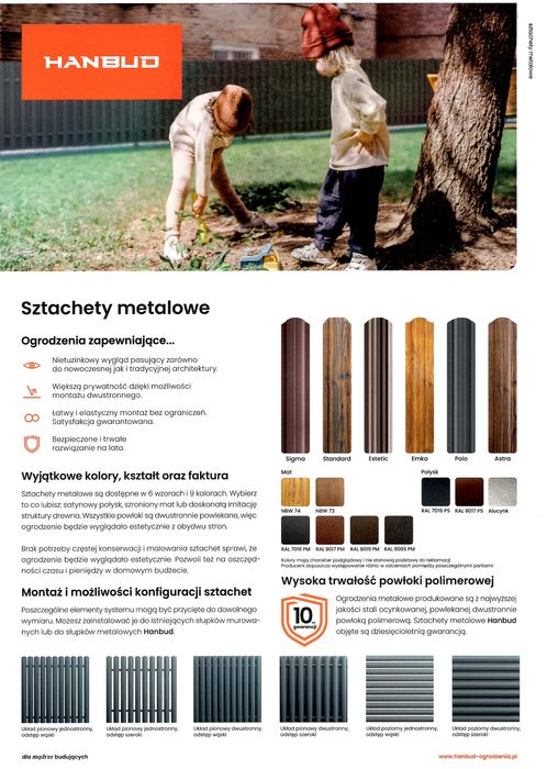Sztachety metalowe/ogrodzenia