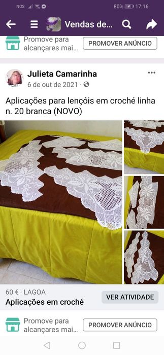 Trabalhos vários em croché com linha 20