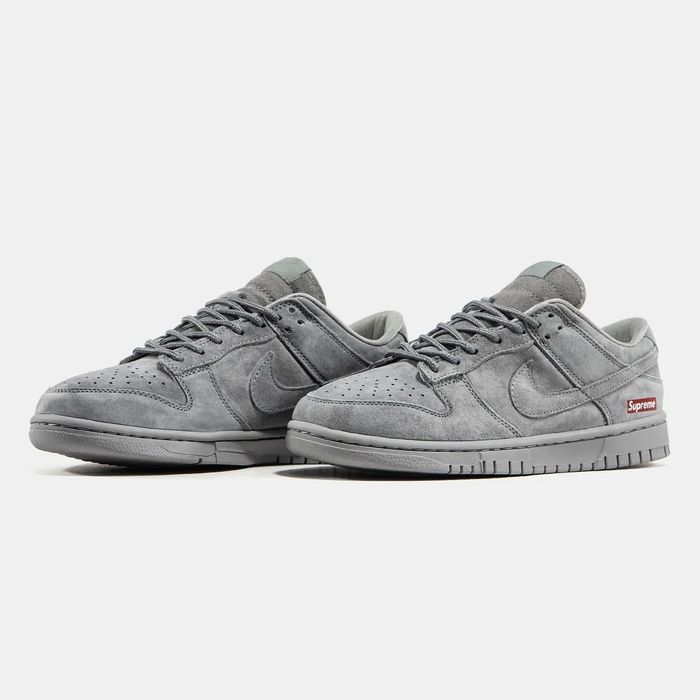 HIGH QUALITY! Nike Dunk Grey Supreme 37 - 45 найк данк сірі супрім