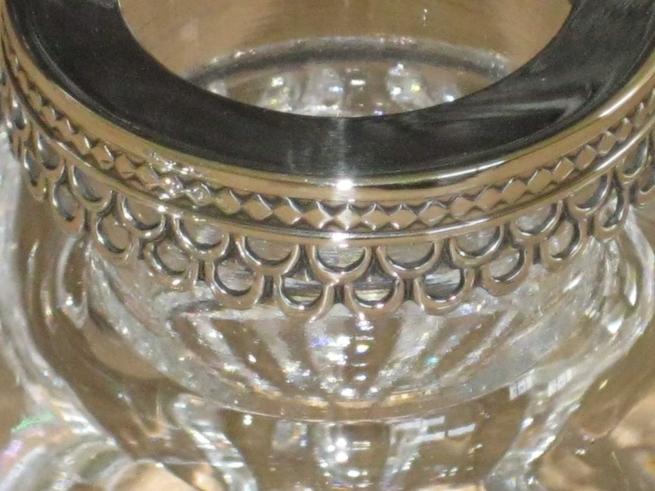 Frasco Cristal ATLANTIS C/Prata Maciça de Lei 925``mil. Contrastada