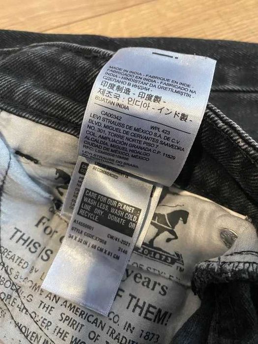 Spodnie męskie jeansy Levis 513 black washed czarny stone denim Y2k