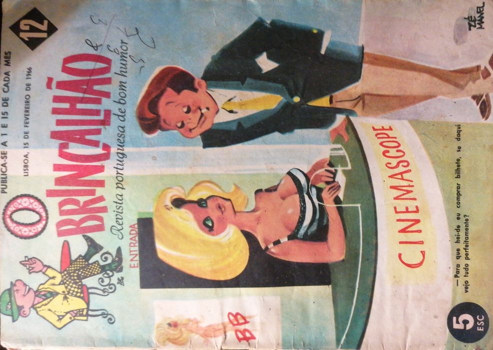 Revista O Brincalhão Nº 12 (1966) – Capa Zé Manel – Vintage