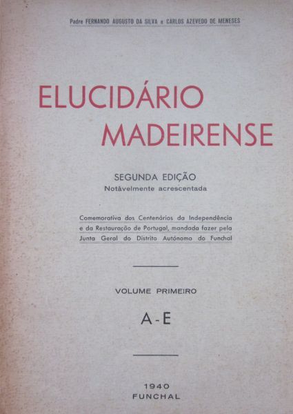 Fernando Augusto da Silva - ELUCIDÁRIO MADEIRENSE