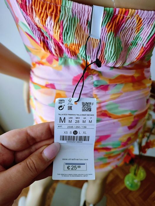 Nowa sukienka sradivarius floral mini pastelowe kolory m imprezowa